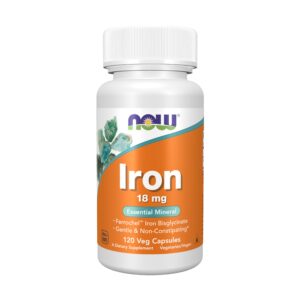 NOW Foods Iron 18 mg Capsule – 120 capsules