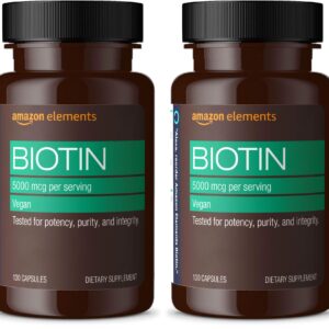 Amazon Elements Hair Supplements 5000 mcg Capsule – 130 capsules