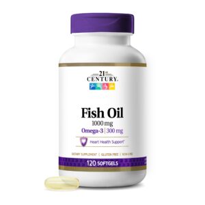 21st Century Fish oil omega-3 1000 mg Softgel – 3 softgels