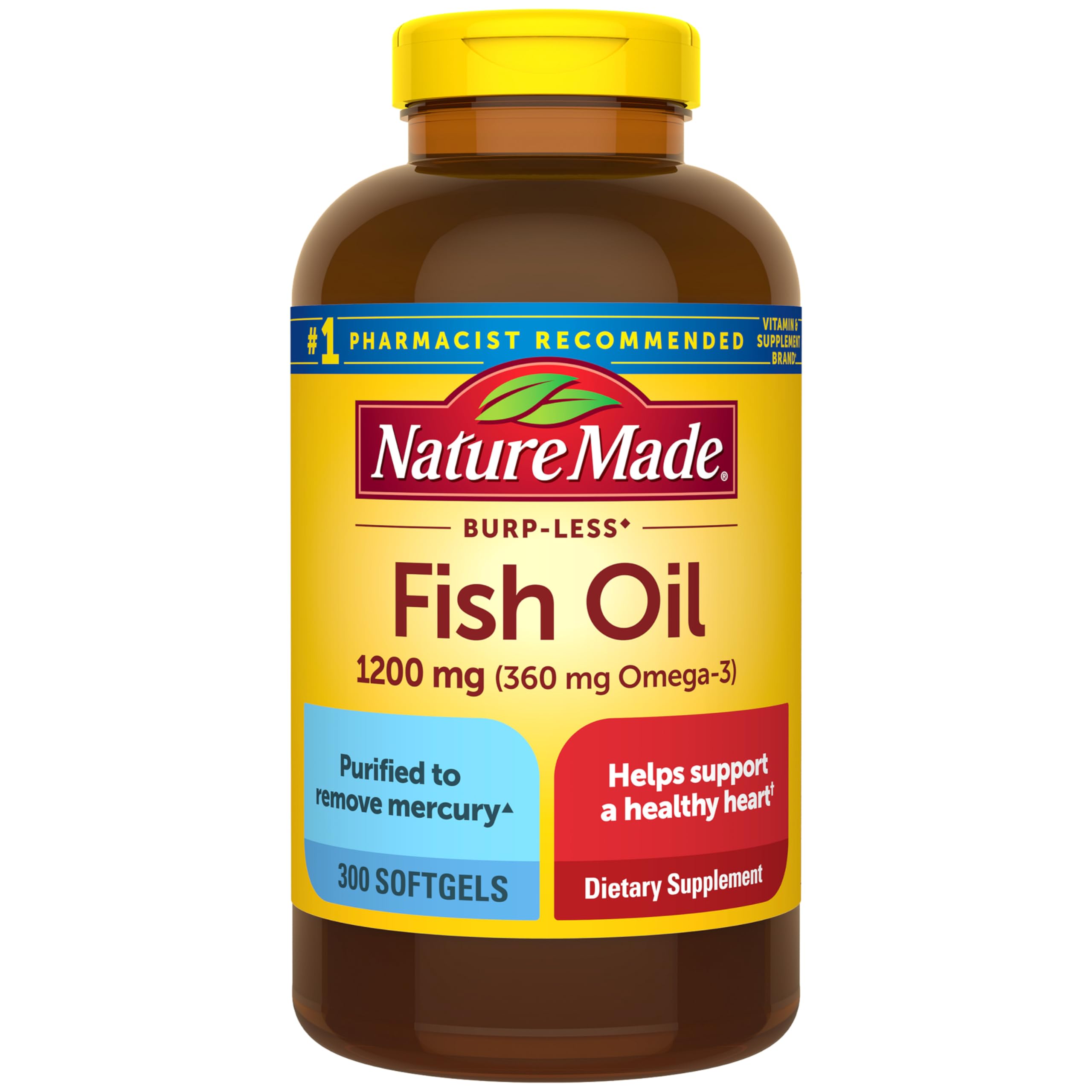 Nature Made Fish oil omega-3 1200 mg Softgel – 300 softgels