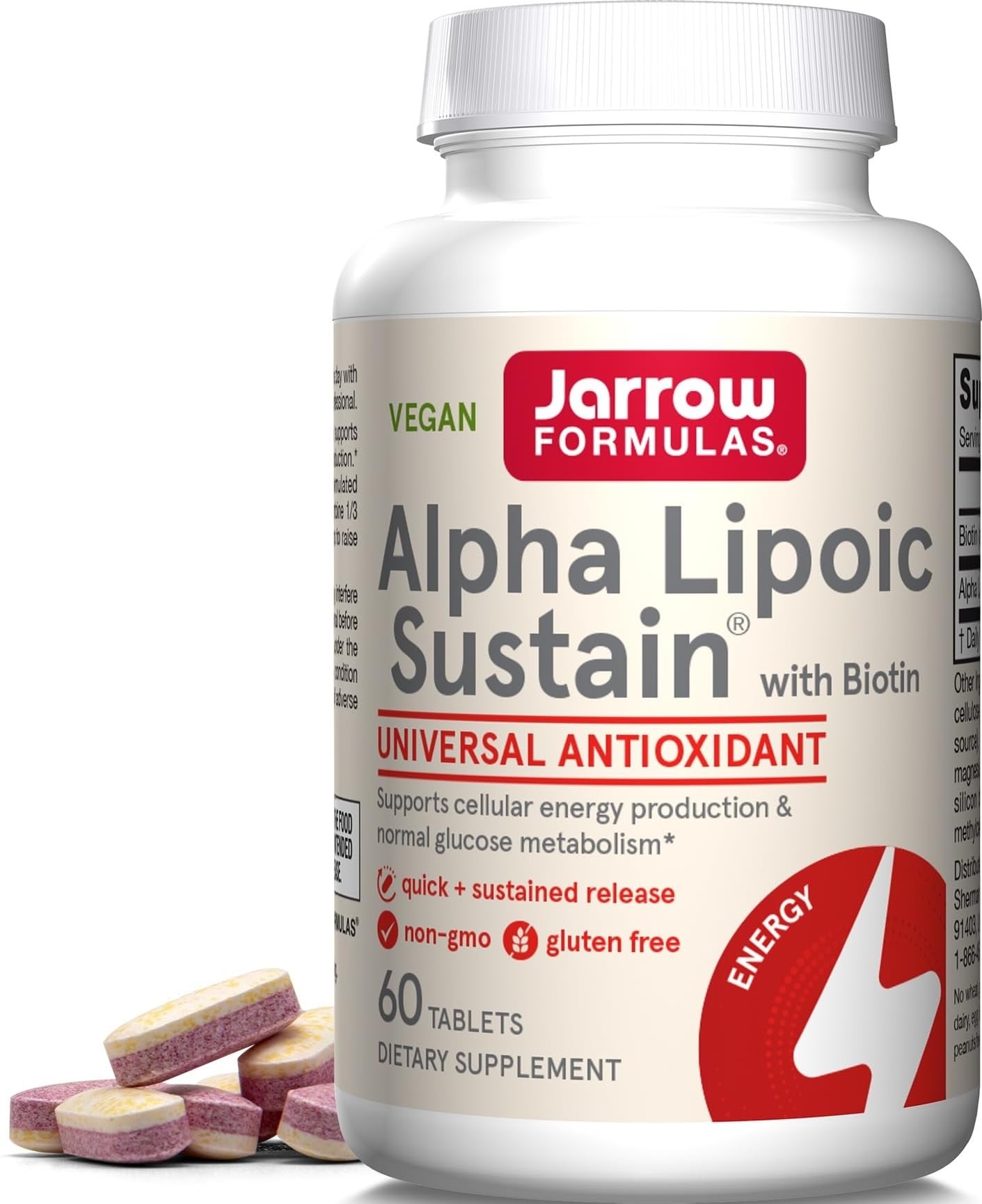 Jarrow Alpha Lipoic Sustain with Biotin 300 mg Tablet – 60 tablets