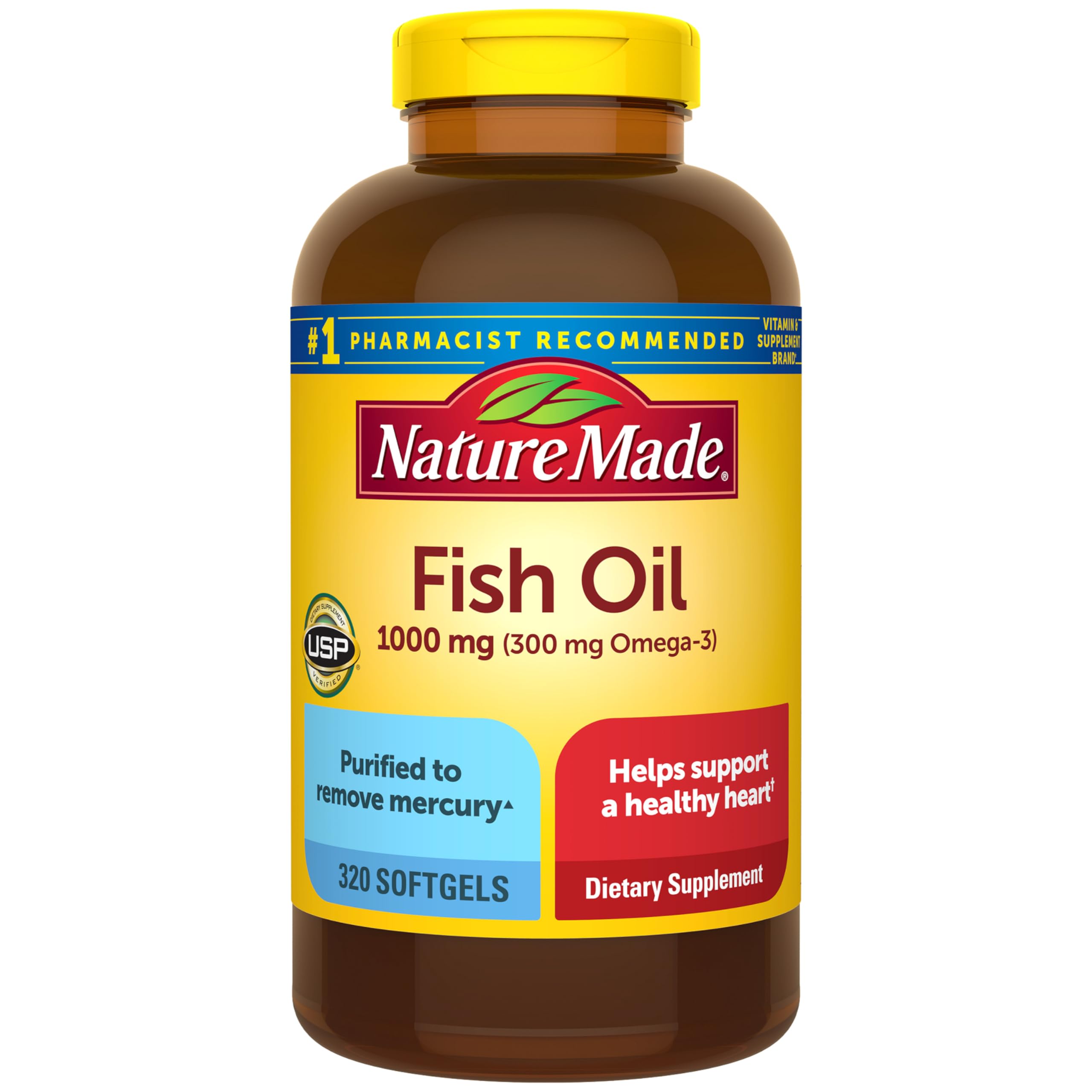 Nature Made Fish oil omega-3 1000 mg Softgel – 320 softgels