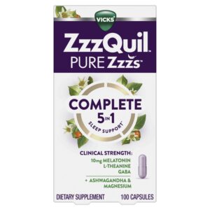 ZzzQuil Pure Zzzs Complete Sleep, Melatonin 10 mg – 100 count