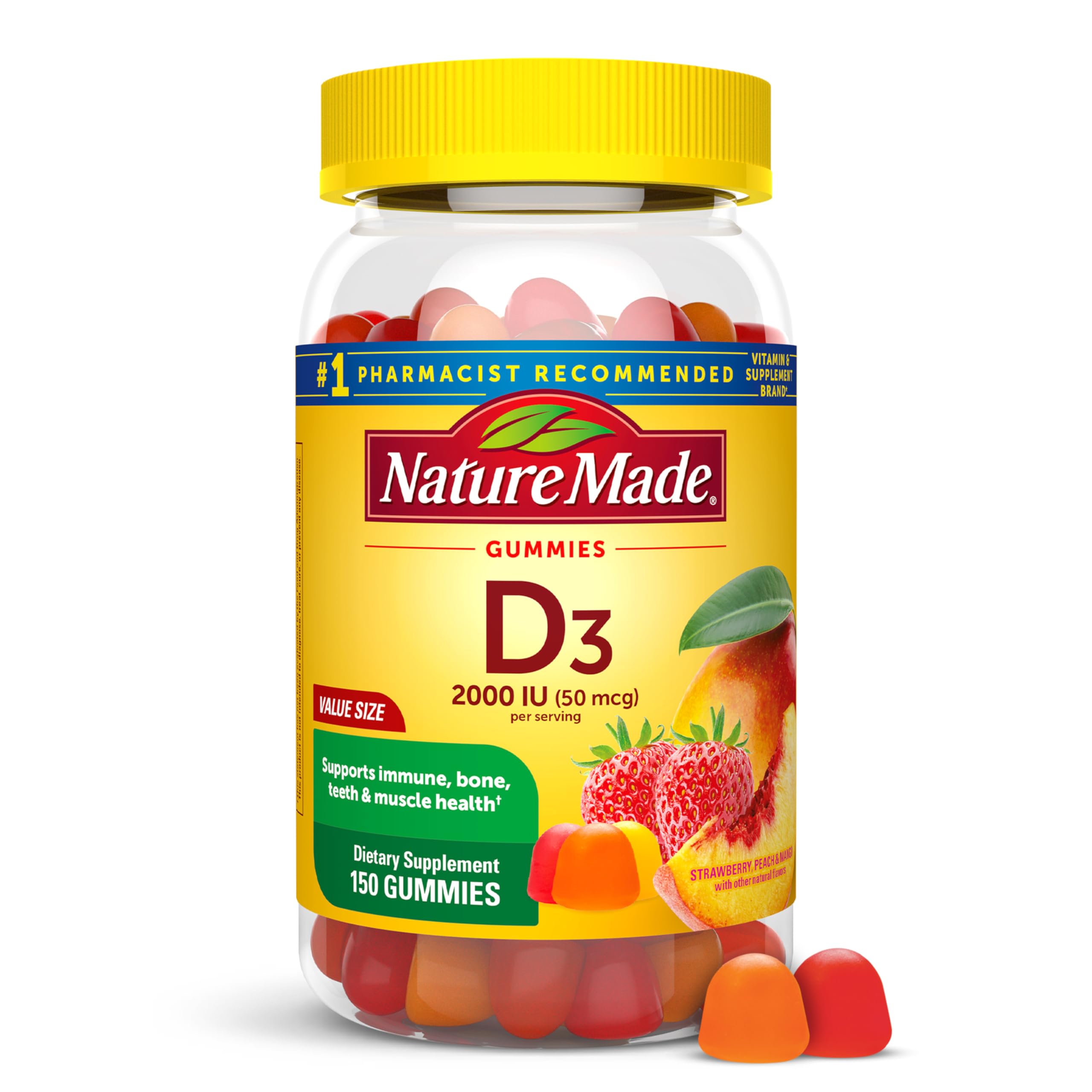 Nature Made Vitamin D3 (cholecalciferol) 2000 IU Gummy – 150 gummies