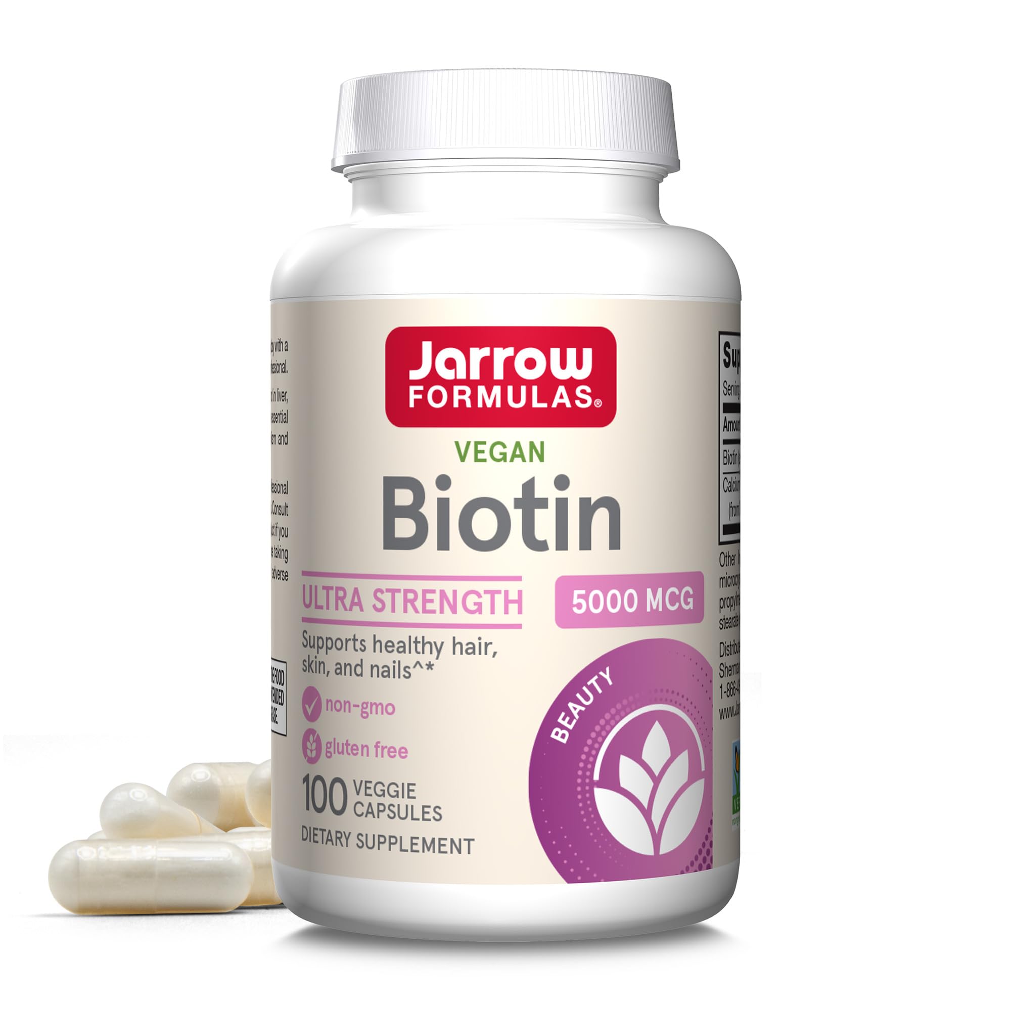 Jarrow Hair Supplements 5000 mcg Capsule – 100 capsules
