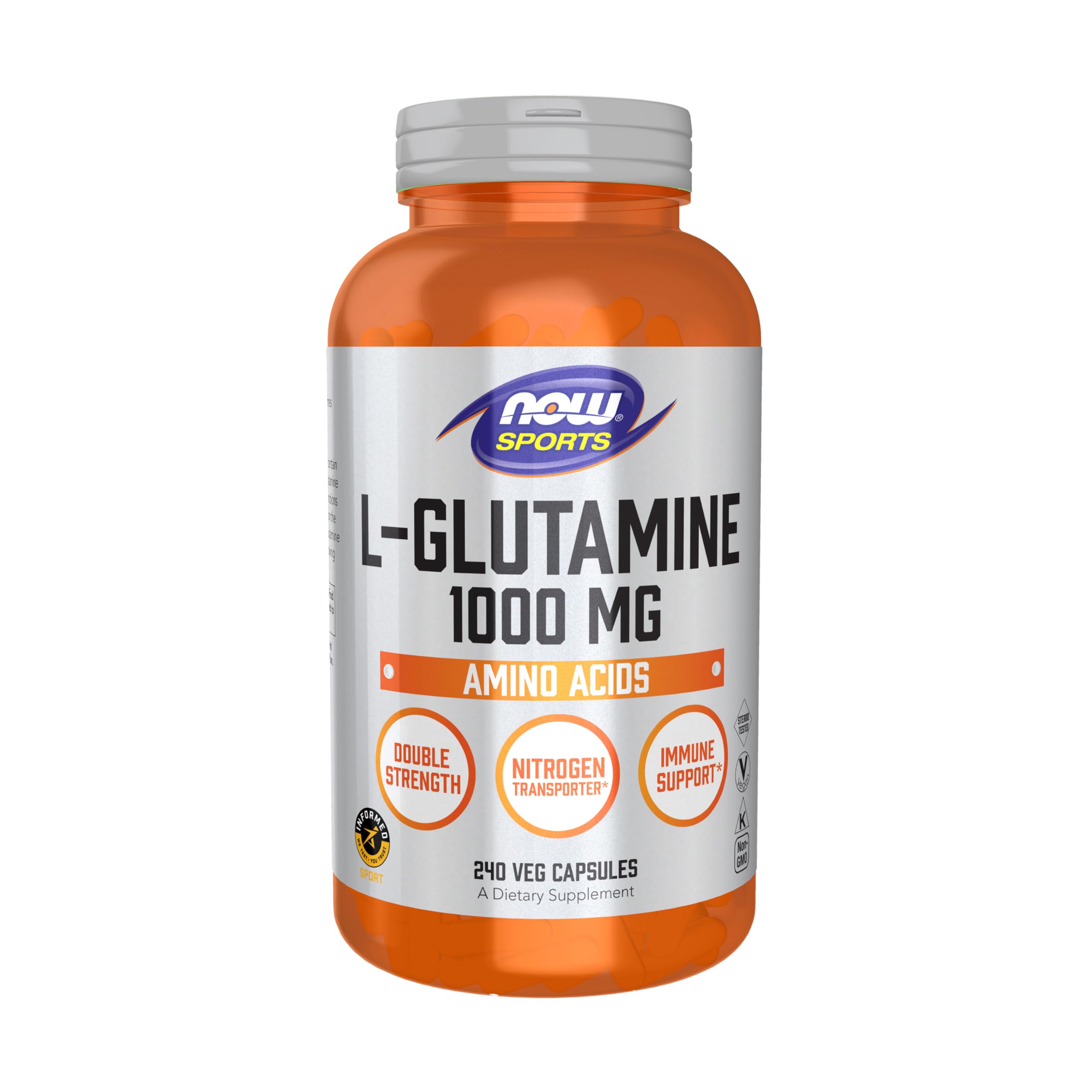 NOW Sports L-Glutamine 1,000 mg Capsule – 240 capsules