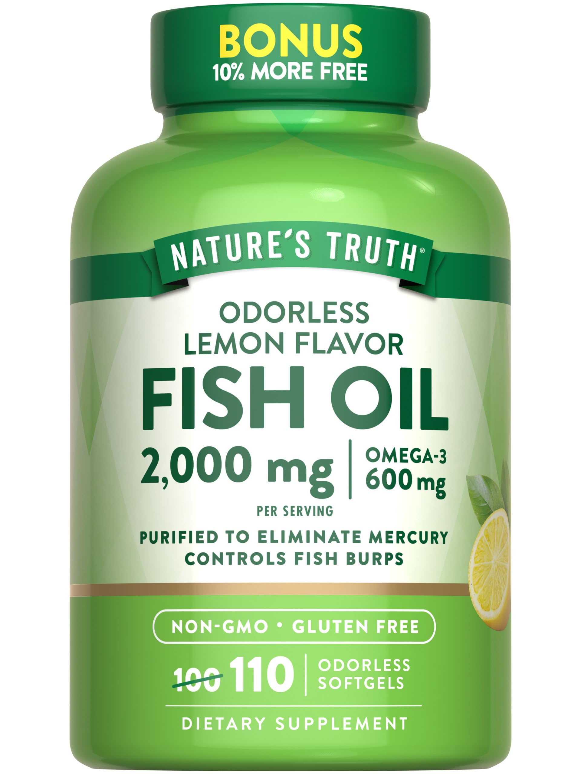 Nature's Truth Fish oil omega-3 2000 mg Softgel – 110 softgels