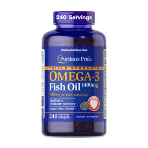 Puritan’s Pride Fish oil omega-3 1400 mg Softgel – 240 softgels