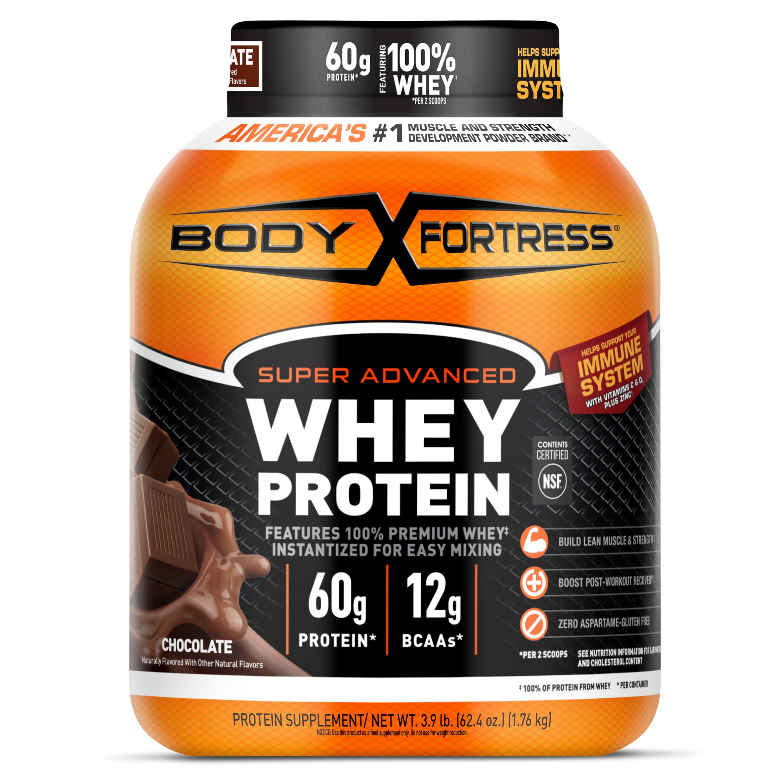 Body Fortress Super Advanced Whey Protein Powder – 3.9 lbs