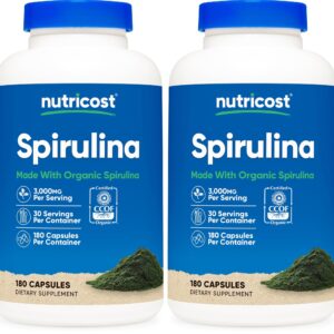 Nutricost Spirulina 3,000 mg Capsule – 30 servings