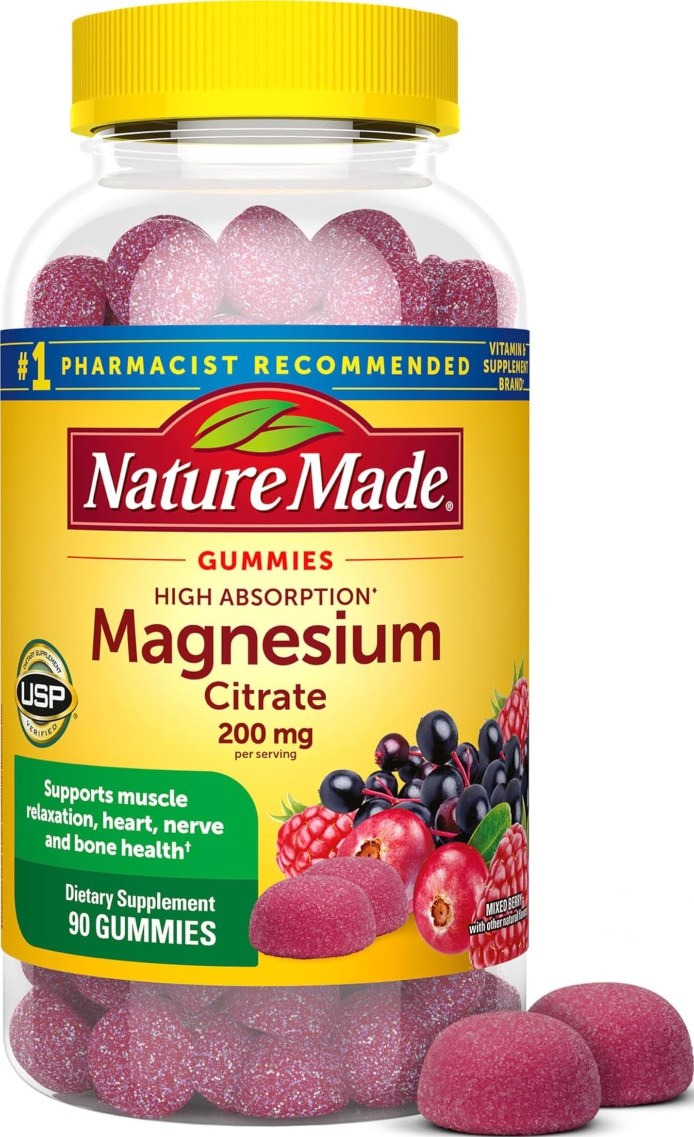 Nature Made Magnesium citrate 200 mg Gummy – 90 gummies