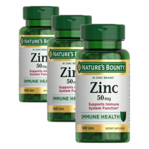 Nature’s Bounty Zinc 50 mg Tablet – 1 serving