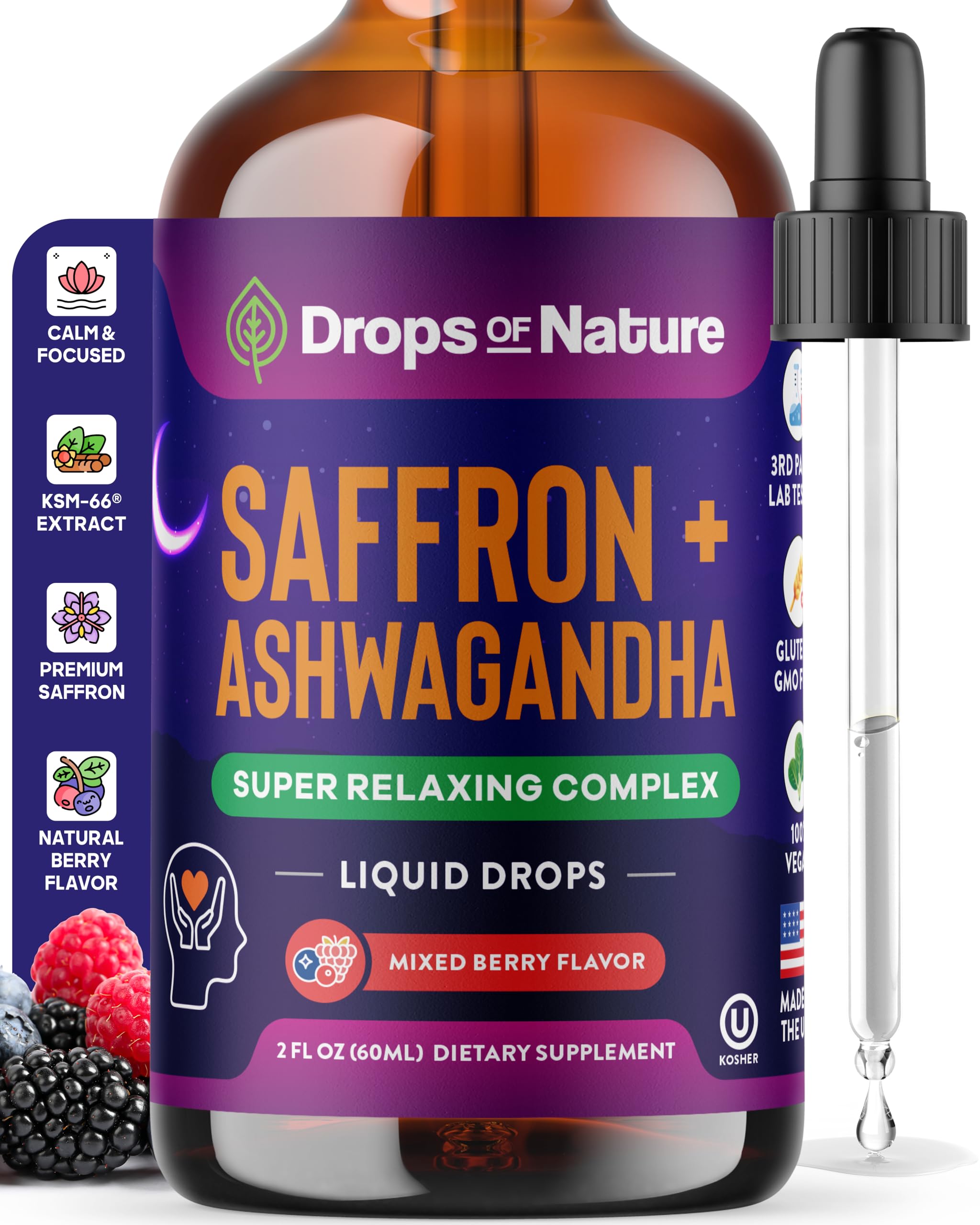Drops Of Nature Saffron and Ashwagandha Liquid