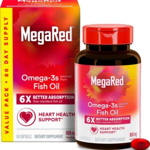 MegaRed Fish oil omega-3 800 mg Softgel – 80 servings