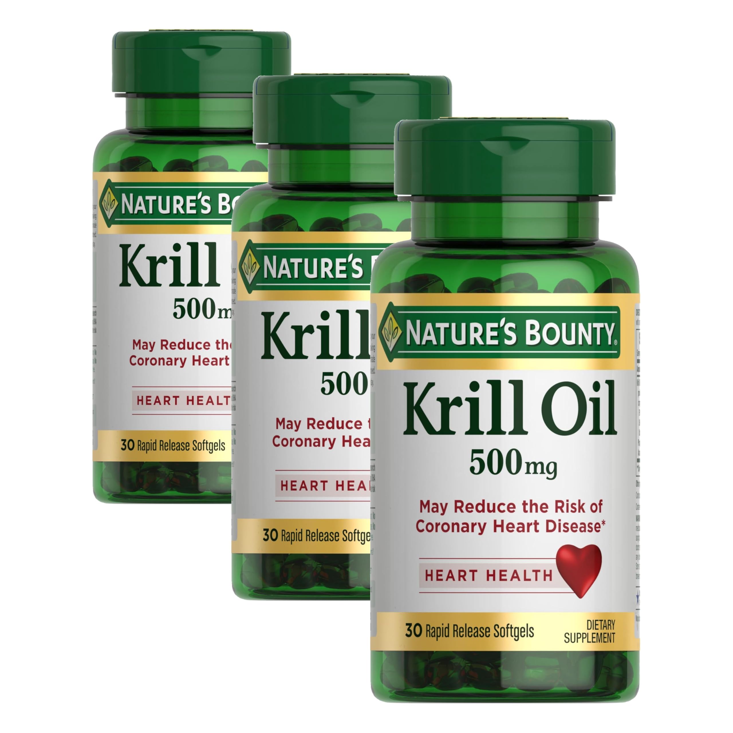 Nature's Bounty Krill oil omega-3 500 mg Softgel – 30 count