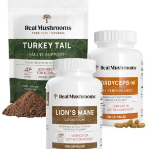 Real Mushrooms Immune Support, Cognition, Lion’s mane mushroom Capsule – 120 capsules