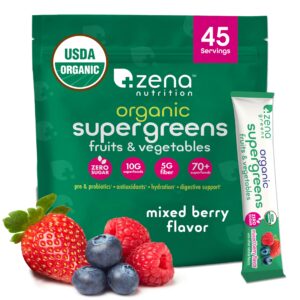 Zena Organic Super Greens Powders – 45 servings