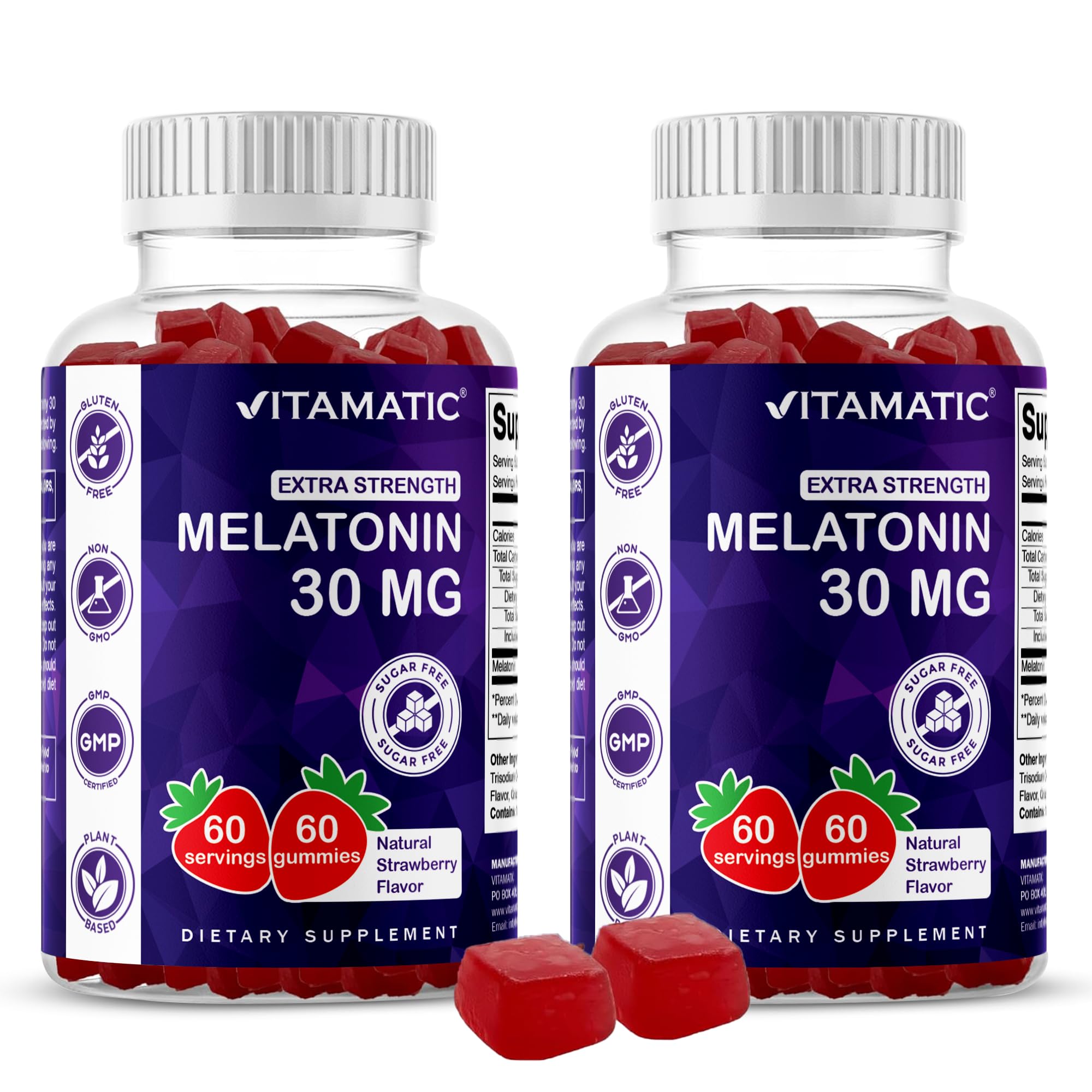 Vitamatic Sugar Free Melatonin 30 mg Gummy – 60 count