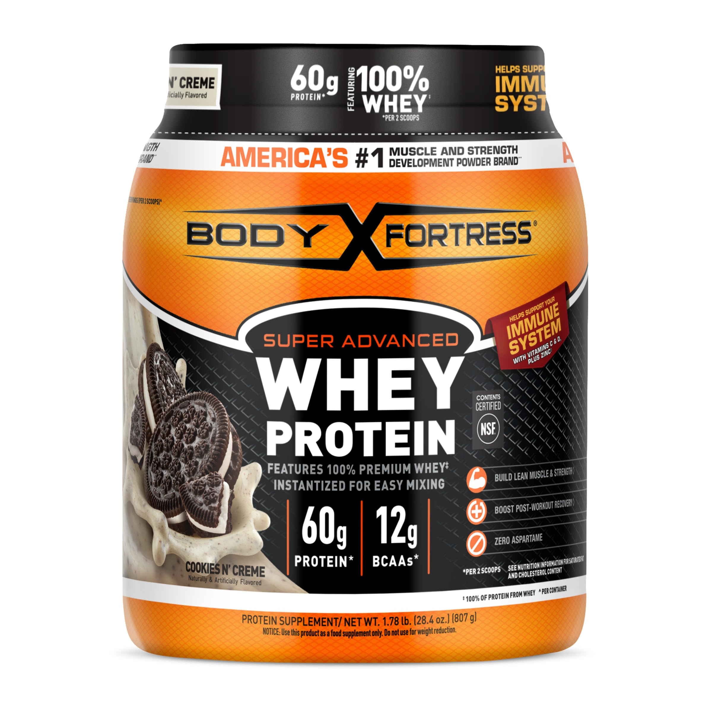 Body Fortress Super Advanced Whey Protein Powder – 1.78 lbs