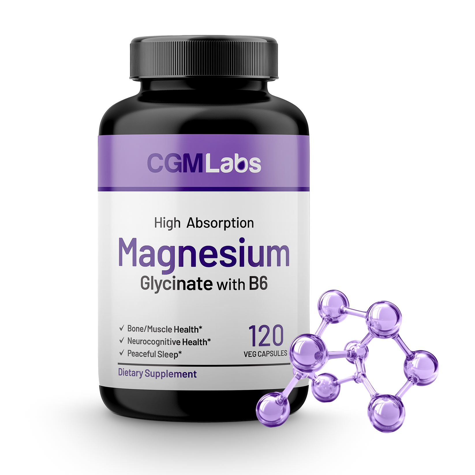 CGM Labs Magnesium glycinate/bisglycinate 240 mg Capsule – 120 capsules